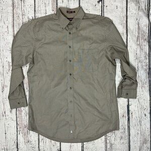 Nordstrom Checkered Long Sleeve Button Down Brown Long Sleeve Shirt Mens